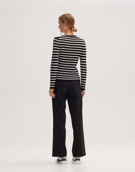 Opus Knit sweater - Pijano stripe - white/black (900)