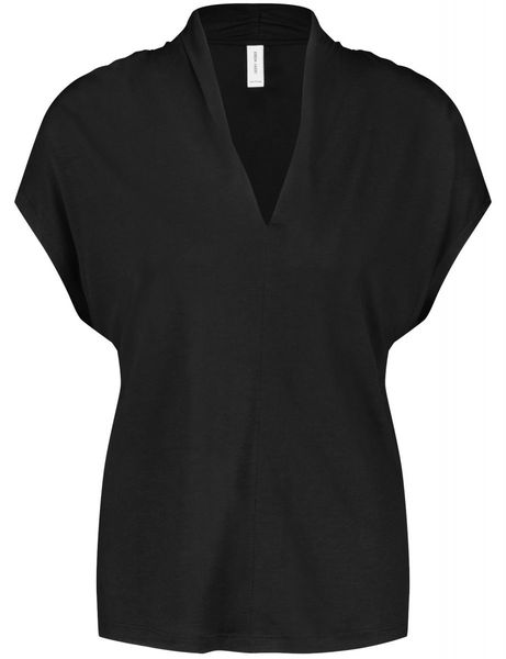 Gerry Weber Edition Short sleeve shirt with overcut shoulders - black (11000)
