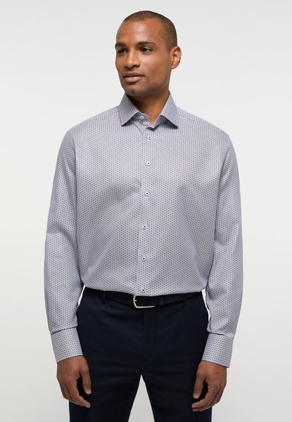 Eterna Comfort Fit : chemise à motif - bleu/brun (18)