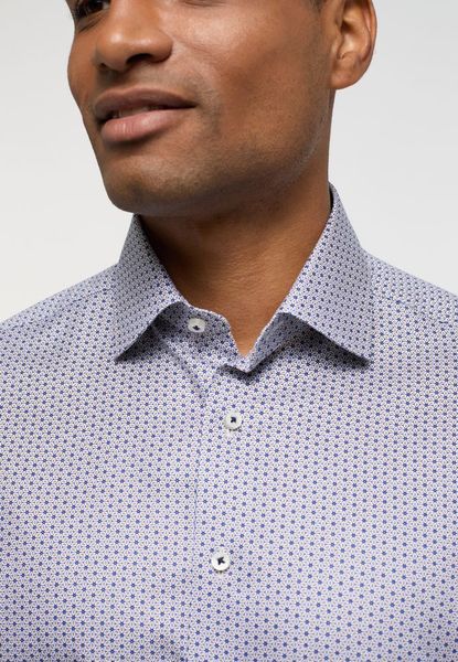 Eterna Comfort Fit : patterned shirt - blue/brown (18)