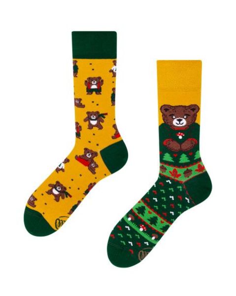 Many Mornings Socks - Autumn Teddy - green/yellow (00)