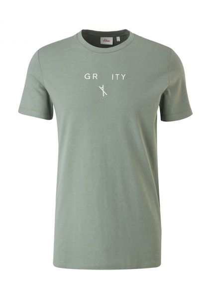 s.Oliver Red Label T-shirt with printed lettering - green (7814)