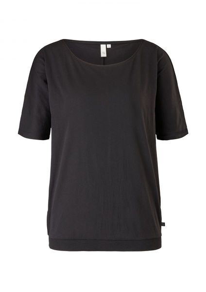 Q/S designed by Cotton mix jersey shirt - black (9999)