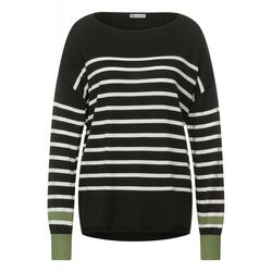 Street One Striped knit sweater - black/green (33610)