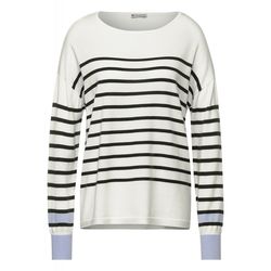 Street One Striped knit sweater - white (30108)