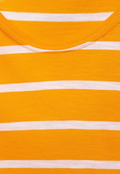 Street One T-Shirt mit Streifen Muster - gelb/weiß (23666)