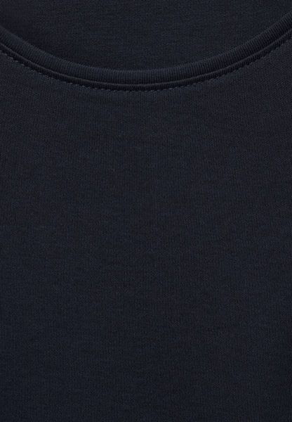 Cecil T-Shirt in Unifarbe - blau (10128)