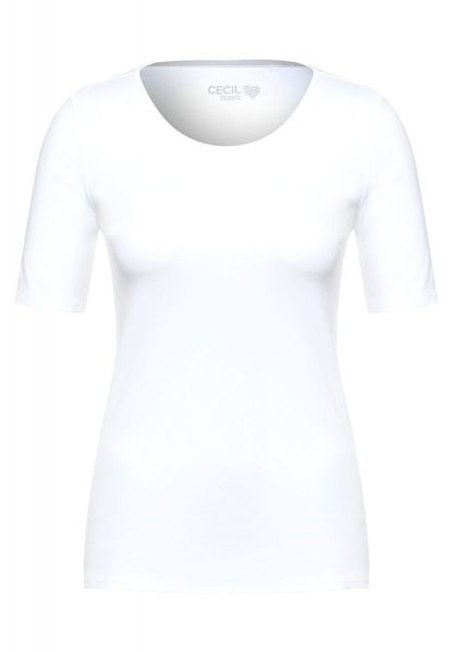 Cecil T-Shirt in Unifarbe - weiß (10000) - L