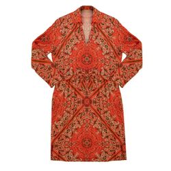 La Fée Maraboutée Robe ceinturée imprimé bandana en viscose Ecovero™ - rouge (1365)