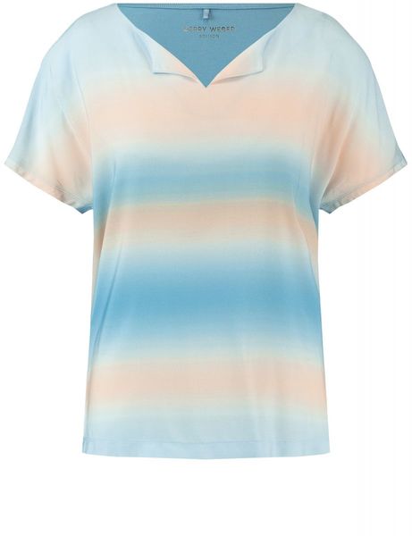 Gerry Weber Casual Shirt mit Degradéemuster ECOVERO - blau/rot/orange (08069)