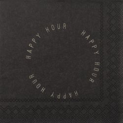 Räder Serviettes - Happy Hour (25x25cm) - noir (0)