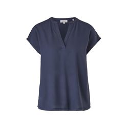 s.Oliver Red Label Viscose shirt with V-neck - blue (5959)