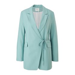 s.Oliver Black Label Long blazer with a wrap-over effect - green (6530)