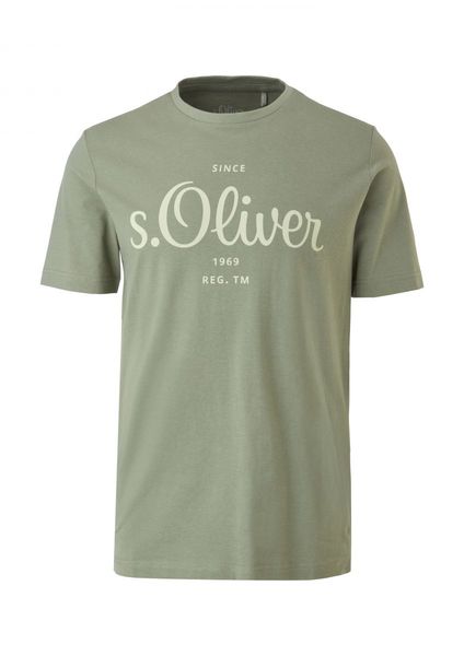 s.Oliver Red Label Regular fit: T-shirt with label print - green (7814)