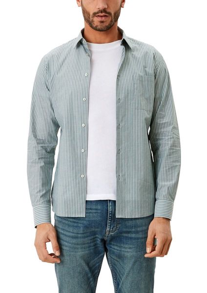 s.Oliver Red Label Tailored: Striped shirt - green (79G3)