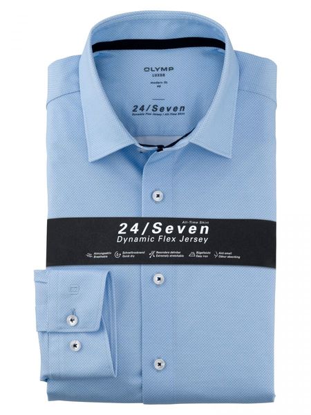 Olymp Luxor Modern fit : chemise - bleu/blanc (11)
