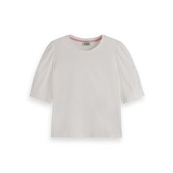 Scotch & Soda Cropped T-shirt with wide sleeves - white (0001)