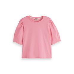 Scotch & Soda Cropped T-shirt with wide sleeves - pink (1906)