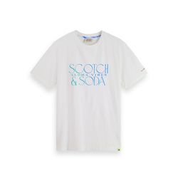 Scotch & Soda T-shirt en coton bio avec logo graphique - blanc (0006)