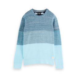 Scotch & Soda Striped structure-knit organic sweater - blue (0218)