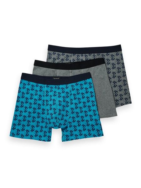 Scotch & Soda 3-pack printed boxer shorts - gray/blue (0222)
