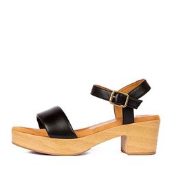 Unisa Sandals with block heel - black (BLACK)