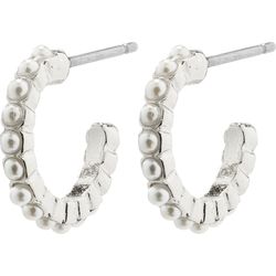 Pilgrim Earrings with pearls - Ekta - silver (SILVER)