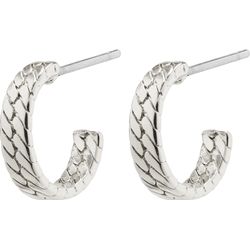 Pilgrim Snake hoop earrings - Joanna - silver (SILVER)