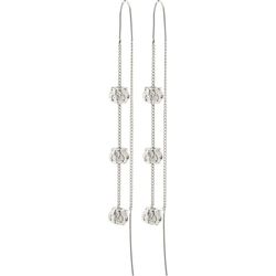 Pilgrim Long hanging earrings - Courageous - silver (SILVER)