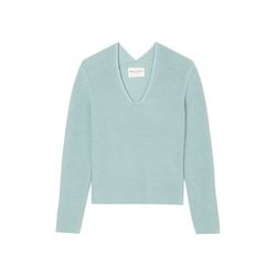 Marc O'Polo Pull en tricot col V relaxed - bleu (801)