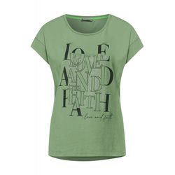 Street One T-shirt with wording print - green (34037)