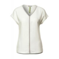 Street One Solid color T-shirt with lace - white (10108)
