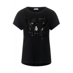 Street One T-shirt with sequins - black (20001)