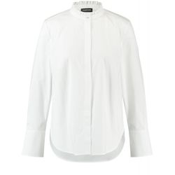 Taifun Cotton blouse with ruffle collar - white (09600)