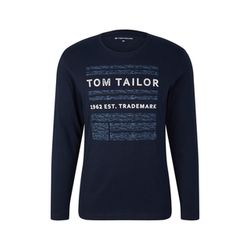 Tom Tailor T-shirt à manches longues avec imprimé - bleu (10668)