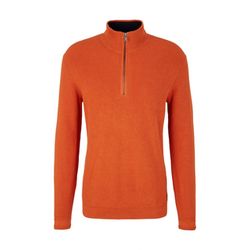 Tom Tailor Knit sweater with zipper - orange (18647)