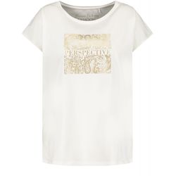 Samoon T-Shirt mit Metallic-Frontprint - weiß (09702)