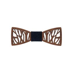 Mr. Célestin Wooden bow tie - Montreal Zabra - brown/blue (WALNUT)