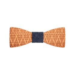 Mr. Célestin Wooden bow tie - Singapore Oak - brown/blue (CHERRY)