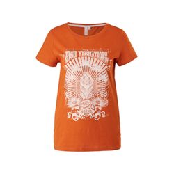 Q/S designed by T-shirt with a front print - orange (28D0)