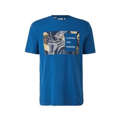 s.Oliver Red Label T-shirt with front print - blue (6490)