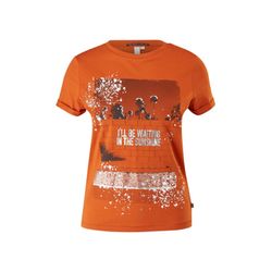 Q/S designed by T-Shirt mit Frontprint  - orange (28D0)