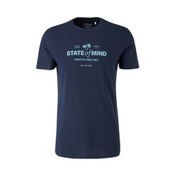 s.Oliver Red Label T-shirt en jersey à imprimé sur le devant - bleu (59D0)
