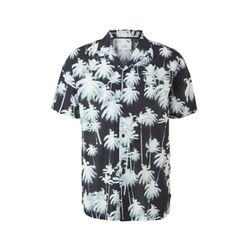 Q/S designed by Relaxed: resort shirt with palm tree print - black (99A0)