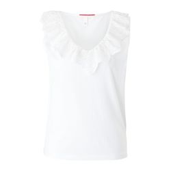 Q/S designed by Top with a lace trim - white (0100)