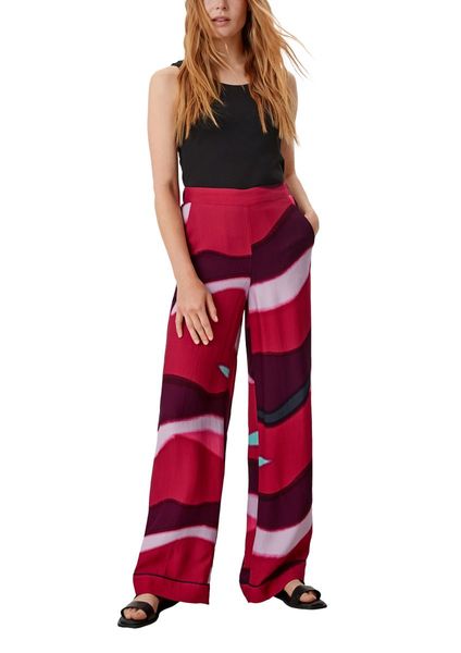 s.Oliver Red Label Regular fit: trousers with an all-over pattern - pink (45A5)