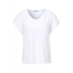 Street One Soft v-neck shirt - white (10000)