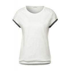 Cecil T-shirt de couleur unie avec dentelle - blanc (13474)