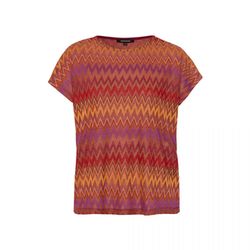 More & More T-shirt in zigzag design - orange/red (5460)