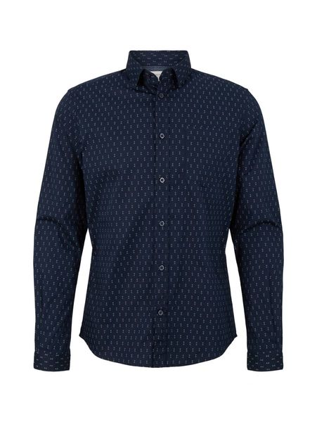 Tom Tailor Hemd mit Allover-Print  - blau (30150)